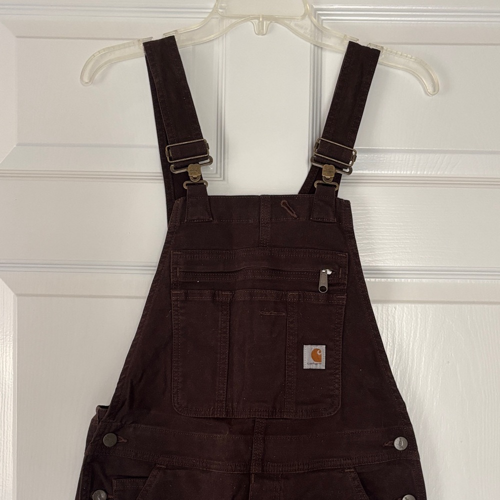 Carhartt Dark Brown Bib Overalls Wms Size XS 0-2